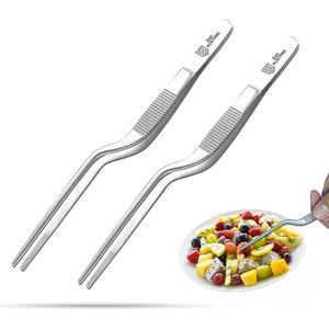 Luxiba - 2 stuks set pincet keukenpincet set 16 cm kookpincet voedseltang keukentang roestvrijstalen serveerpincet