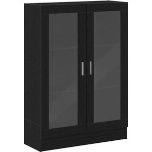 vidaXL - Boekenkast - 82,5x30,5x115 - cm - spaanplaat - zwart - eikenkleurig