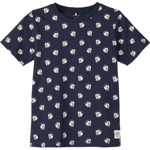 Name it Jongens Blauwe Tshirt Korte Mouwen Benja Dark Sapphire - 116