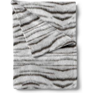 iSleep Plaid - Siberische Tijger Print - Zachte Fleece - 140x200 cm - Grijs