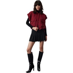 Trendyol Bordeauxrood Oversized Vest Met Zak En Gedetailleerde Details Twoss24Ye00037