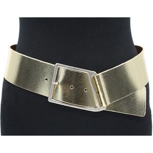 Thimbly Belts Dames brede heupriem goud - dames riem - 6 cm breed - Goud - Echt Nerf Leer - Taille: 85cm - Totale lengte riem: 100cm