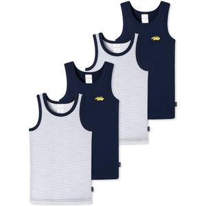 Schiesser Jongens onderhemd 4 pack Kids Boys fijnrib Organic Cotton