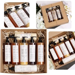 PRIJA Set: conditioner, shampoo, badschuim, hydraterende crème, vloeibare zeep, douchegel, massagelotion 7x380ml
