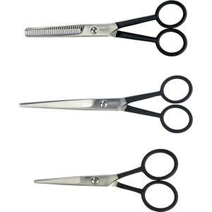 Homey's Scharen Set – Kappersschaar 12 cm & 16 cm + Effileerschaar 16 cm