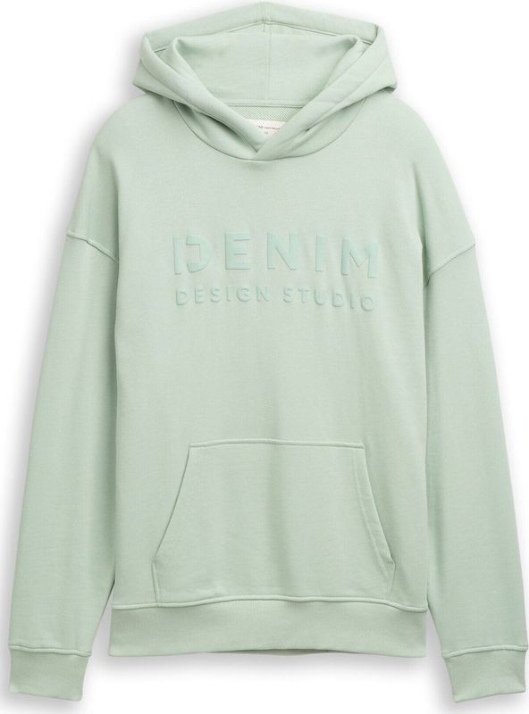 TOM TAILOR DENIM - Sweatshirt - Mintgroen - Capuchon - Losse Pasvorm