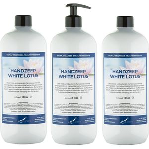 Handzeep White Lotus 1 liter - met gratis pompje - set van 3 stuks