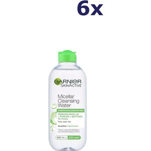 6x Garnier Micellar Water 400ml reinigingswater Combination & Sensitive Skin