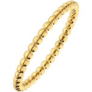 Lucardi Dames Stalen goldplated ring bolletje 2mm - Ring - Staal - Goud - 20 / 63 mm