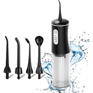 Waterflosser - Monddouche - Water Flosser - Draadloos en Oplaadbaar - Opzetstukjes - Krachtig - Zwart