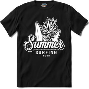 Summer Surfing | Surfen - Surf - Surfboard - T-Shirt - Unisex - Zwart - Maat 4XL