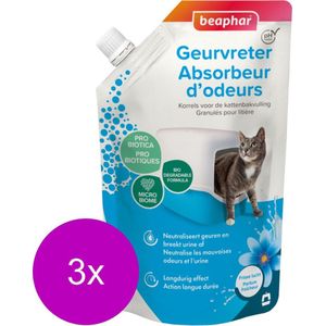 Beaphar Geurvreter - Kattenbakreinigingsmiddelen - 3 x 400 g