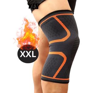 Livano Kniebrace - Sportbrace Knie - Knee Sleeves - Knee Sleeves Powerlifting - Compressie Knie Brace - Knee Wraps - Knee Support - Dames - Heren - Comfortabel - Oranje - Maat XXL
