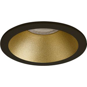 Premium Inbouwspot Felipe Goud, Zwart Verdiepte ronde spot Extra Warm Wit (2700K) Met Philips LED