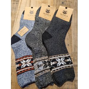 6 Paar - Alpaca Wollen Sokken - Maat 40-43 - Wintersokken - Huissokken - Wandelsokken