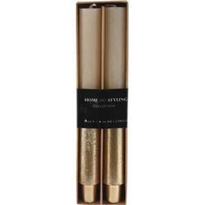 Dinerkaars - Goud/Crème - 25 cm - Per Set van 2 Verpakkingen