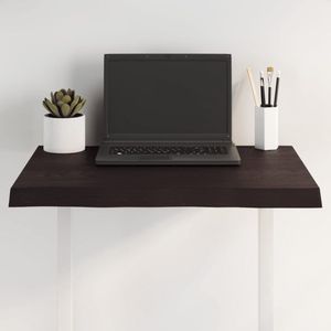 vidaXL Tafelblad Eikenhout - 60x50 cm - Donkerbruin Eikenhouten Tafelblad - Tafelblad Vervangen - Salontafel - Eetkamertafel - Vintage Tafelblad