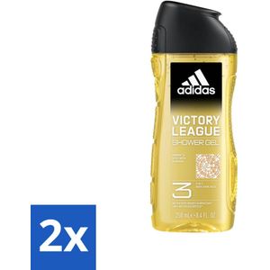 Adidas - 3-in-1 Douchegel - Victory League - Vibrant & Spicy - Gerecyclede Verpakking - 250 ml - Voordeelverpakking - 2 stuks