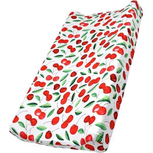 bloemen luier aankleedmat wieg matras aankleedkussen, zuigeling stretchy stof luiertafel afdekking aankleedmat baby verpleegster luier aankleedmat 81 cm x 40 cm (kers)