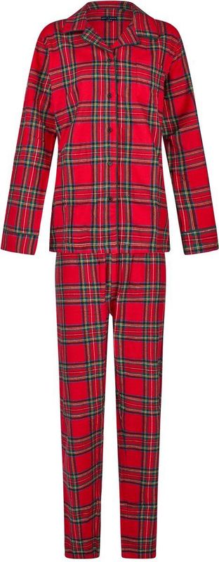 Happy Shorts Dames kerst pyjama set shirt + broek geruit flanel