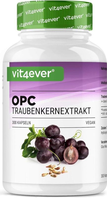 Vit4ever - OPC Druivenpitextract - Capsules - 300 Stuks - 1000 mg Extract met 700 mg OPC