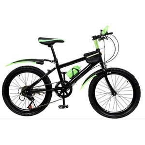 J&R Kinderfiets - 20"" kinderfiets - Mountainbike - 20"" mountainbike - Laag frame - 7 versnellingen - Zwart/groen