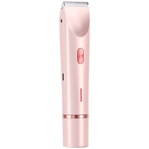 Scheerapparaat, 2-in-1 elektrische epilator, scheerapparaat voor dames, oplaadbare, waterdichte bikinitrimmer, nat en droog (roze, 1-pack)