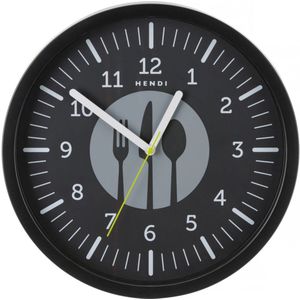 Wandklok - Zwart - Hout