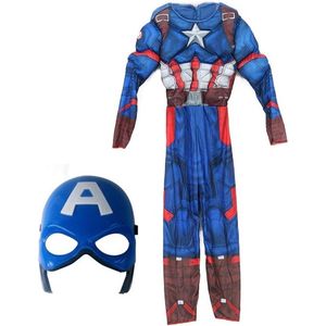 Captain America superhelden kostuum, kind, maat 134/140