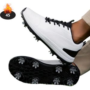 Nivard Golfschoenen Heren - Golfkleding - Golfschoenen Antislip - Waterdicht - Golfen - Met Spikes - Melk - 45