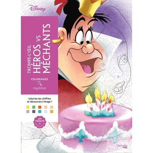 Coloriages Mystères Disney Trompe l'Oeil Héroes vs Méchants - Hachette - Kleuren op nummer kleurboek