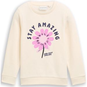 Tom Tailor - Sweater - Dove White - Met Frontprint - Voor Meisjes