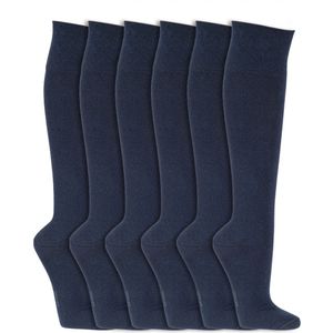 Kniekousen | Elastiek vrije boord | Kleur: Donkerblauw | Maat: Diverse maten | 6 paar