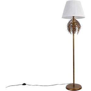 QAZQA botanica - Landelijke Vloerlamp | Staande Lamp met kap - 1 lichts - H 170 cm - Wit - Woonkamer | Slaapkamer