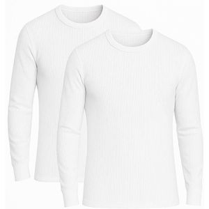 Warme thermische top voor heren - Lange mouwen, Sneldrogend, Katoen, Onderhemd (Verpakking van 2)