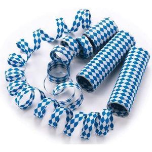 Oktoberfest 3x Rolletjes Beieren Oktoberfest thema serpentines versiering - Bierfeest feestartikelen - Decoratie blauw/wit