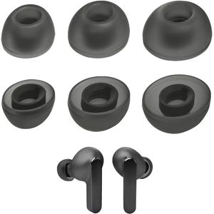 Allecto Premium - Siliconen Oordopjes voor Draadloze Oortjes - Zwart/Blauw - Set van 3 Paar - Verschillende Maten - Zachte en Comfortabele Vervangende Opzetstukken