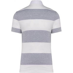 Polo Unisex XXL Kariban Korte mouw Oxford Grey / White Stripes 100% Katoen