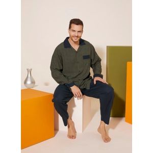 Heren Pyjama James / Broek& T-shirt / Olijfgroen / maat L