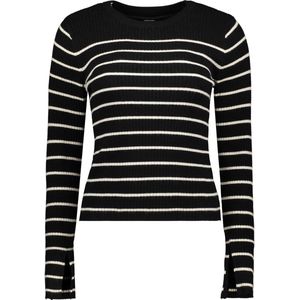 Vero Moda Trui Vmgold Rib Ls O-neck Pullover 10290660 Black Dames Maat - XL