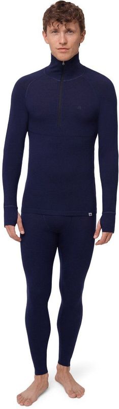 DANISH ENDURANCE Merino Wol Thermoset Heren - met Rits - Donker marineblauw - Maat M