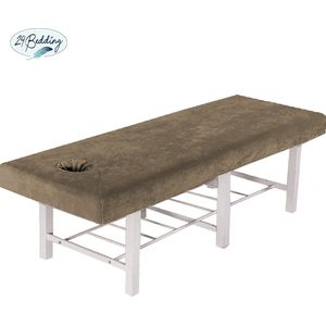 24-Bedding - Massagetafel Hoeslaken - Badstof - met gezichtsuitsparing - 70x200-210 cm - Taupe Bruin