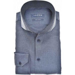 Ledûb shirt lange mouw modern fit blauw uni