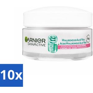 10 x Garnier - SkinActive - Dagcrème - Hyaluronzuur & Aloë Vera - Hydraterend - 50 ml - Hyaluronzuur Crème - Aloë Vera Crème - Hydraterende Crème - Dagcrème - Huidhydratatie