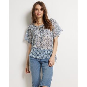 TerStal Dames / Vrouwen Pescara Wijd T-shirt Chiffon Blauw In Maat XL