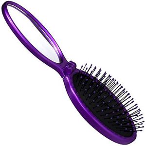 Flexibele Travel Haarborstel voor Alle Haartypes - Paars