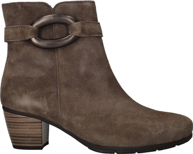 Gabor - Enkellaarsjes - Zandkleur - Luxe Dreamvelour - 4,5 cm Blokhak