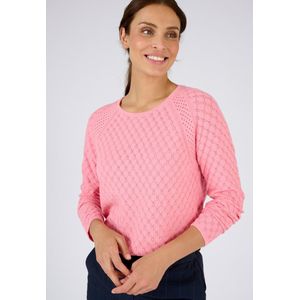 Damart - Opengewerkte trui van biologisch katoen - Dames - Roze - S
