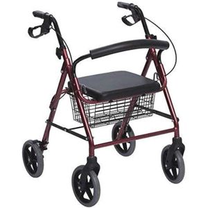 Opvouwbare aluminium rollator met 4 wielen voor senioren