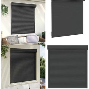 vidaXL Rolluik 130x140 cm aluminium antracietkleurig - Rolluik - Rolluiken - Jaloezieën - Jaloezieën